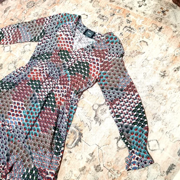 Anthropologie Maeve Monaco Empire Peacock Print Dress. Size: Extra Large. - Picture 8 of 12